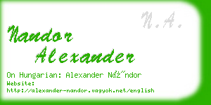 nandor alexander business card